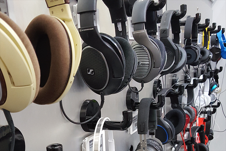 Many, many headphones